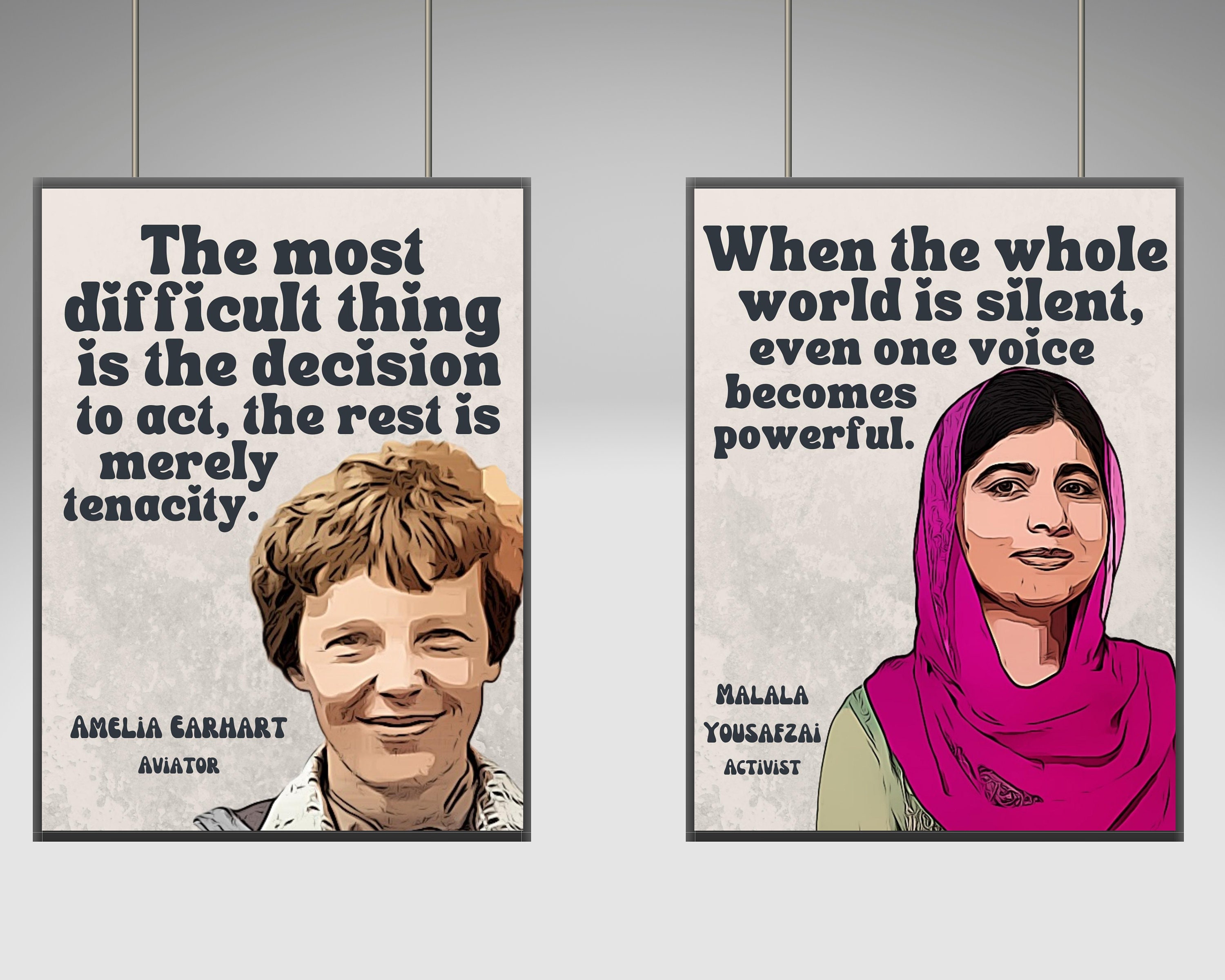 Retro Women in History (set of 8) Printable Posters, Motivational ...