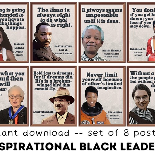 Retro Iconic Black Women in History set of 8 Printable - Etsy