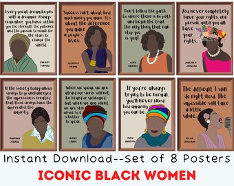 Retro Iconic Black Women in History set of 8 Printable | Etsy UK