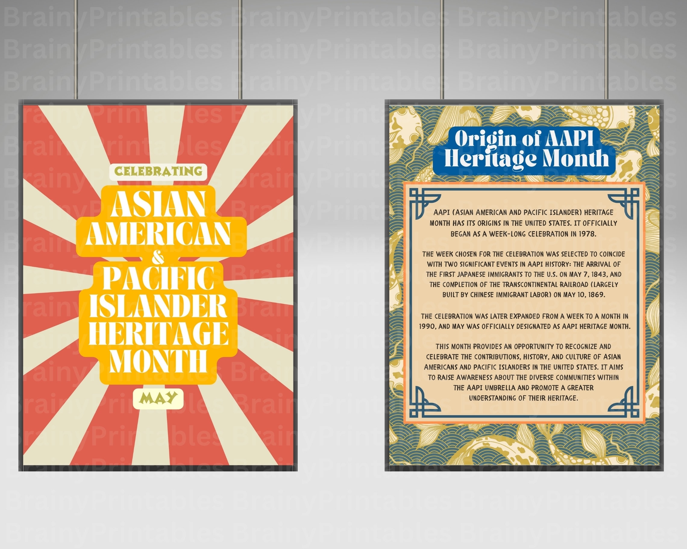 AAPI Heritage Month (set of 8) Printable Posters, Asian American and ...
