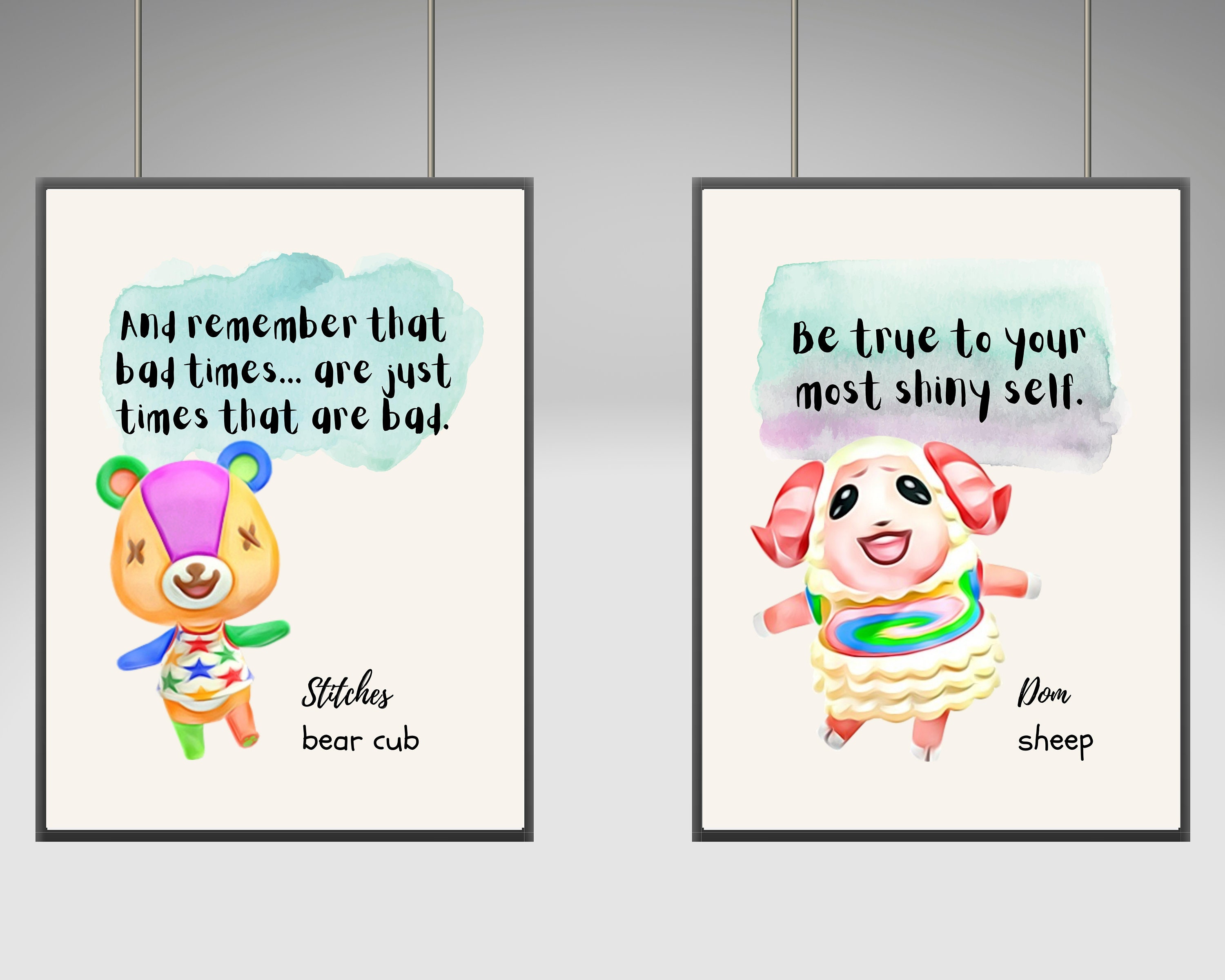 Animal Crossing Themed Posters set of 8 Printable ACNH Etsy