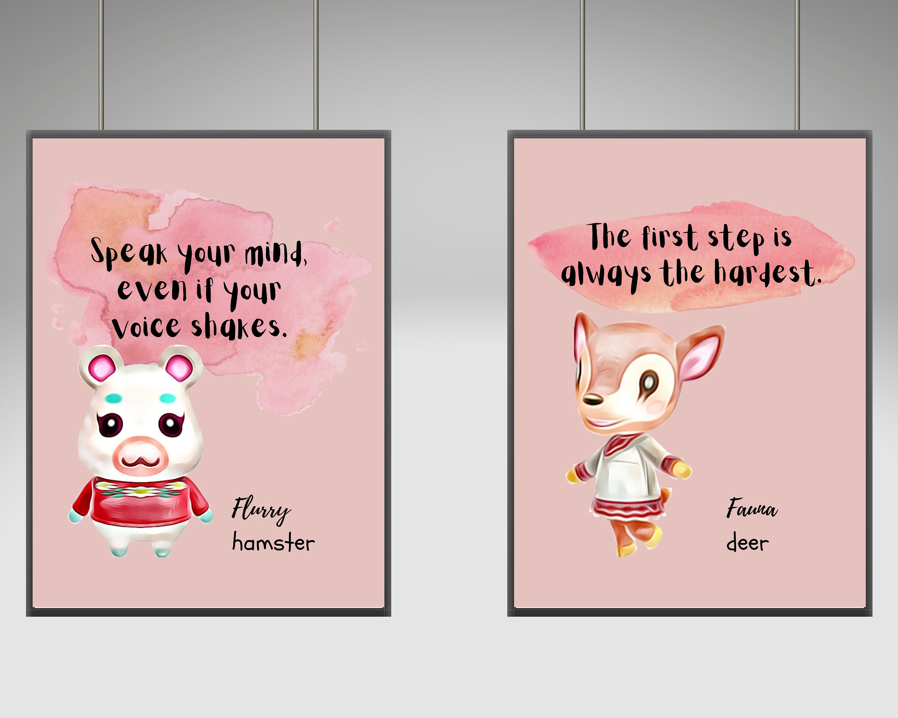 Animal Crossing Themed Posters set of 8 Printable ACNH Etsy