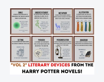 VOL 2 Literary Elements Posters (set of 8) Printable,  Middle School, Secondary English Classroom, Language Arts Poster, ELA Classroom Decor