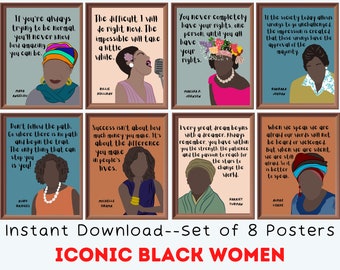 Retro Iconic Black Women in History set of 8 Printable | Etsy UK