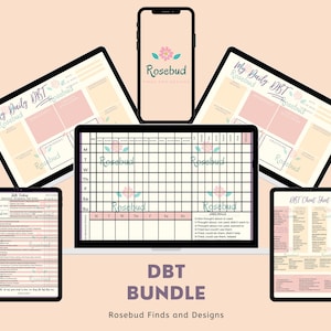 Pacote DBT | Folha de referências de habilidades | Rastreador de habilidades | Cartão Diário DBT | Cartão DBT Diário | Saúde Mental | Apostilas de Terapia | Rastreador de humor