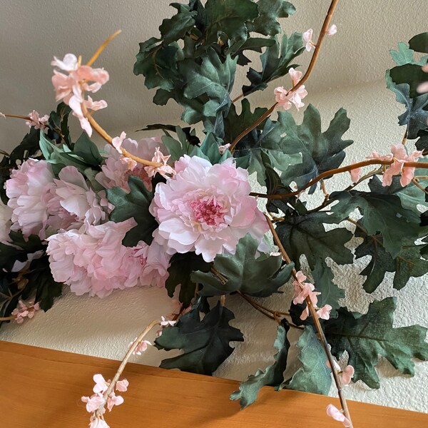 A Fairy Pink Peony Swag- Large Faux Floral Arrangement- All Seasons Wall Flowers- Spring & Summer Garland- Over the Door Decor