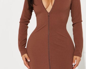Long sleeve mini dress
