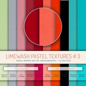Limewash Pastel Textures 3, Paquete de papel digital, Texturas de arte suave, Papel degradado, Papel Scrapbooking, Descarga digital, Diseño gráfico