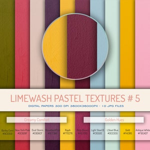 Limewash Pastel Textures 5, Paquete de papel digital, Texturas de arte suave, Papel degradado, Papel Scrapbooking, Descarga digital, Diseño gráfico