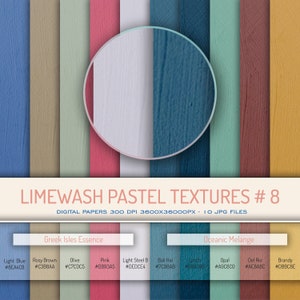 Limewash Pastel Textures 8, Paquete de papel digital, Texturas de arte suave, Papel degradado, Papel Scrapbooking, Descarga digital, Diseño gráfico