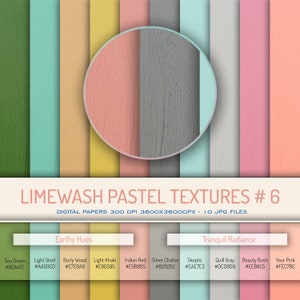 Limewash Pastel Textures 6, Paquete de papel digital, Texturas de arte suave, Papel degradado, Papel Scrapbooking, Descarga digital, Diseño gráfico