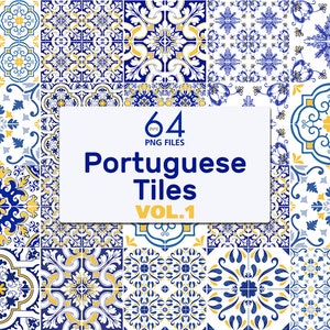 Papiers numériques Azulejos portugais - 64 Scrapbooking, fabrication de cartes, impression