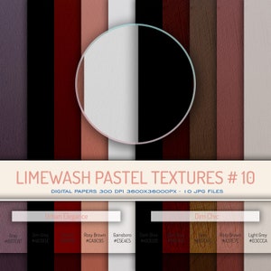 Limewash Pastel Textures 10, Paquete de papel digital, Texturas de arte suave, Papel degradado, Papel Scrapbooking, Descarga digital, Diseño gráfico