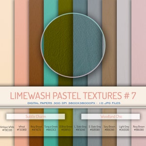 Limewash Pastel Textures 7, Paquete de papel digital, Texturas de arte suave, Papel degradado, Papel Scrapbooking, Descarga digital, Diseño gráfico