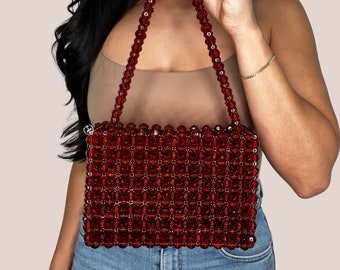 The Dot Beaded Bag in Tortoise