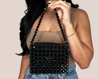 The Bae Mini Beaded Bag in Black