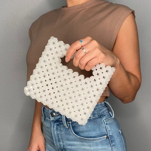 The Cha Mini Beaded Bag in Glow in the Dark