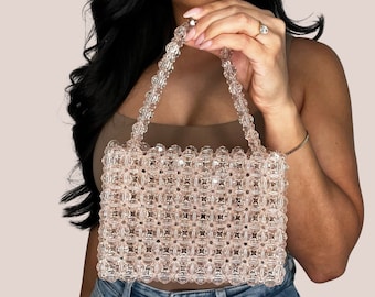 The Dot Mini Beaded Bag in Champagne