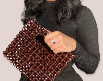 The Cha Beaded Bag in Chocolate