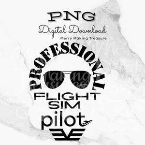 Flight Sim Pilot PNG: Jet & Military Designs (Digital Download)
