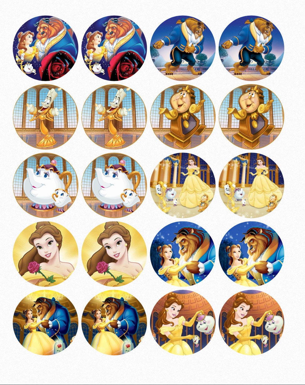 Beauty and Beast Edible Images, Beauty Edible Toppers