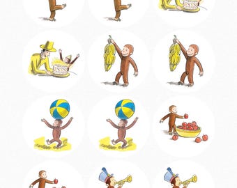 Vintage Curious Monkey Edible Images