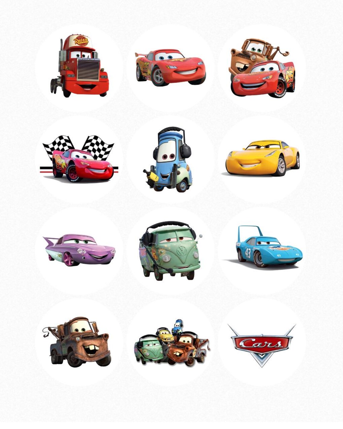 Cars Edible Toppers, Cars Edible Images - Etsy
