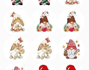 Gnome Holiday Edible Toppers, Christmas Toppers