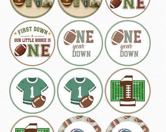 First Birthday Football Theme Edible Toppers