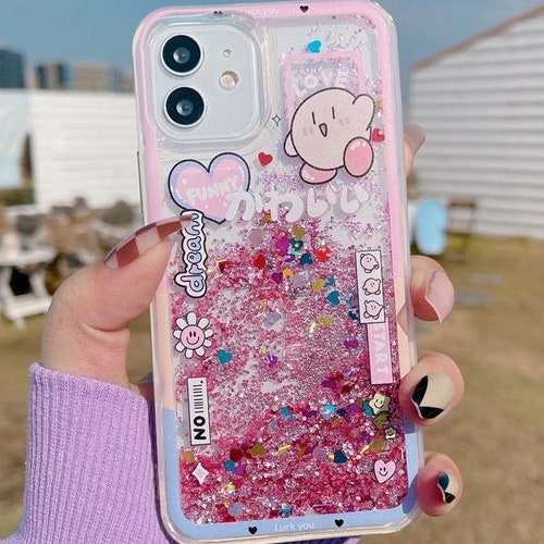 Cute Pink Quicksand Glitter Rabbit Phone Case Iphone 13 12 11 Etsy