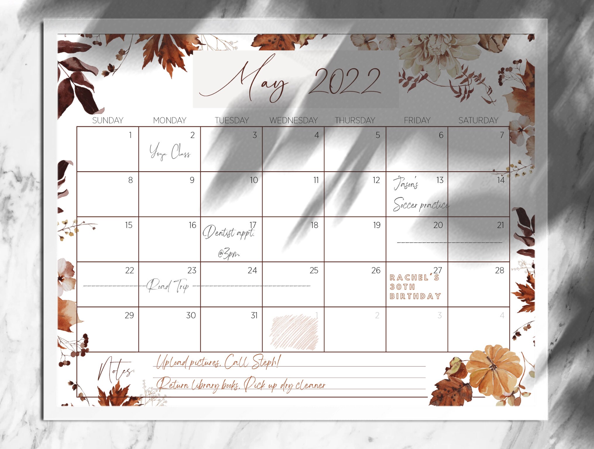 may 2022 printable calendar etsy
