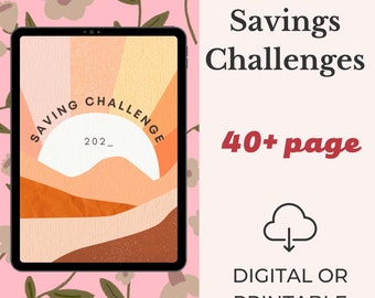Savings Challenge Book: 46-Page Money Saving Trackers (PDF)