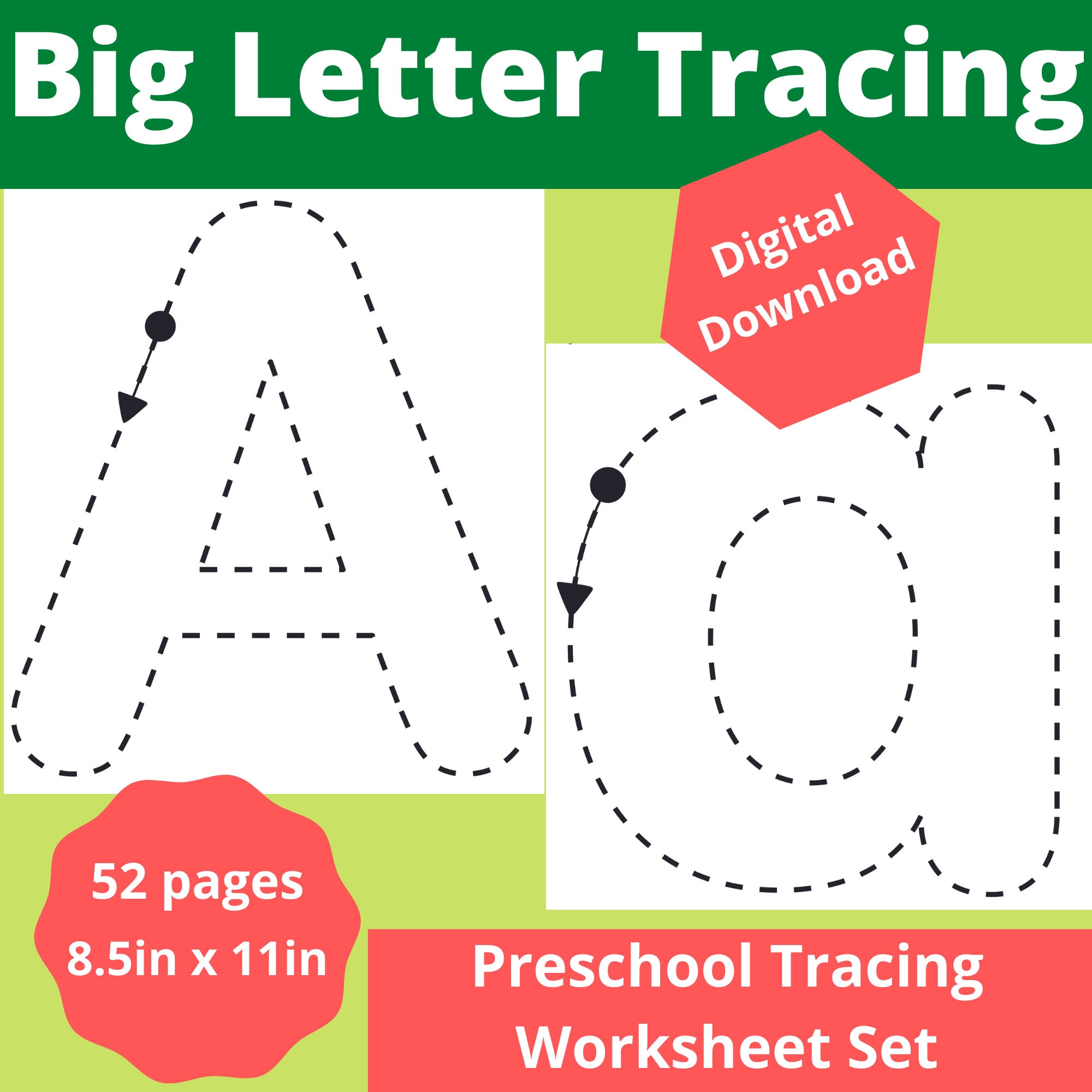 big letter tracing and coloring pages etsy canada