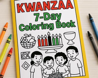 Kwanzaa Malbuch | 7 Tage Kwanzaa Malvorlagen | Kinder Druckbare Aktivität | Afrikanische Erbsfarben | Sofort Download PDF