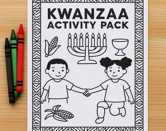 Kwanzaa Aktivitätspaket | 7 Grundlagen Arbeitsblätter | Kinder Urlaub Printable | Kwanzaa lernen PDF