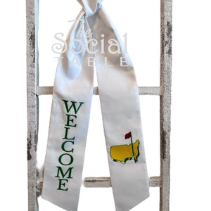 Spring Golf tournament Wreath Augusta sash- Embroidered