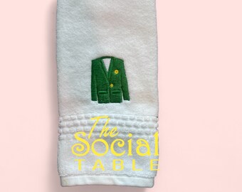 Green jacket hand towels.