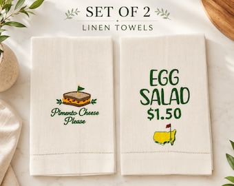 Golf Gift Linen Towel Set, Pimento Cheese Egg Salad Kitchen Towels