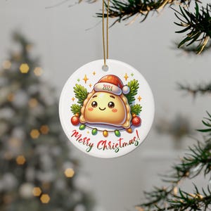 Ceramic Ornaments, Cute Pierogi Christmas Decoration, Polish Food Xmas Tree Ornament, Holiday Gift, Kitchen Decor, Set of 5, 10, 20 pcs