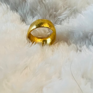 Gold band hammered, pure gold 24k, weight is 5gram