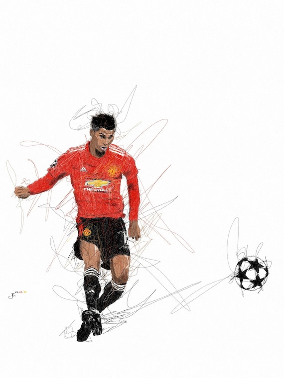 Marcus Rashford digital drawing | Etsy