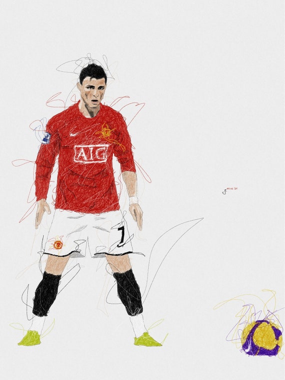 Dibujo digital Cristiano Ronaldo - Etsy España