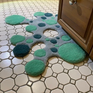Blue Gray Polka Dot - Corner Rug
