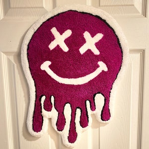 Drippy Smiley Face Wall Hanging Handmade Tufted Rug - Etsy