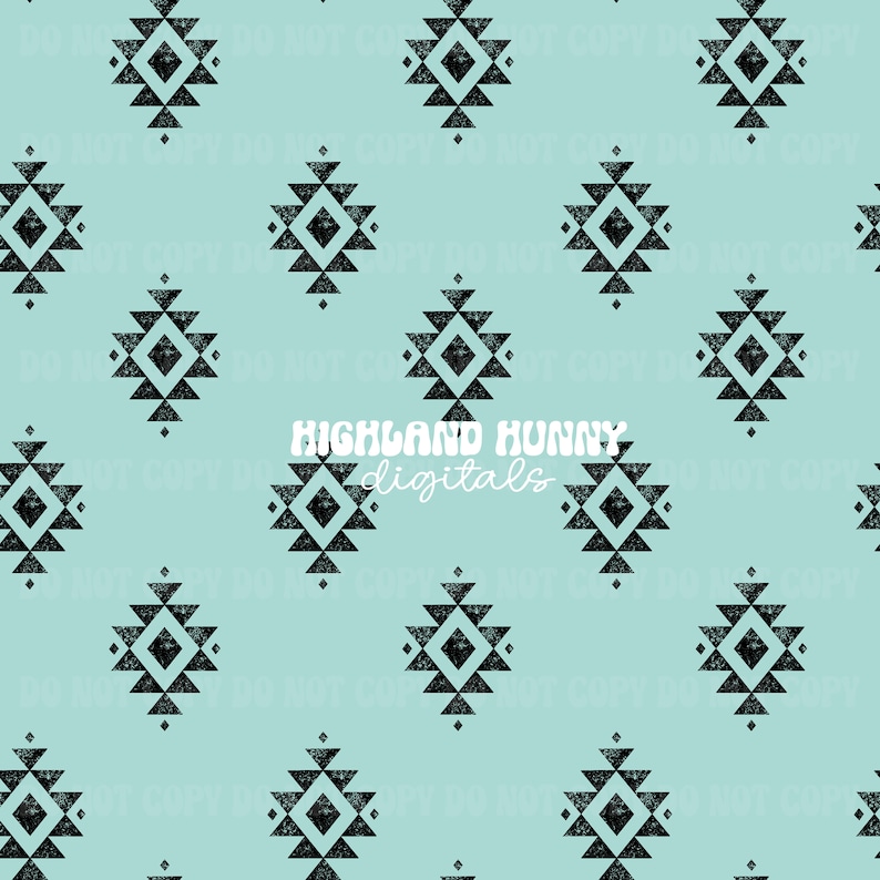 Western Tribal Seamless Turquoise Tribal Seamless Boho Tribal Seamless