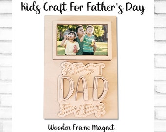 Father's Day Craft Magnet, Father's Day Gift Idea, Father's Day Gift From Kids, Gift For Dad, Personalized Father's Day Gift. Dad Gift