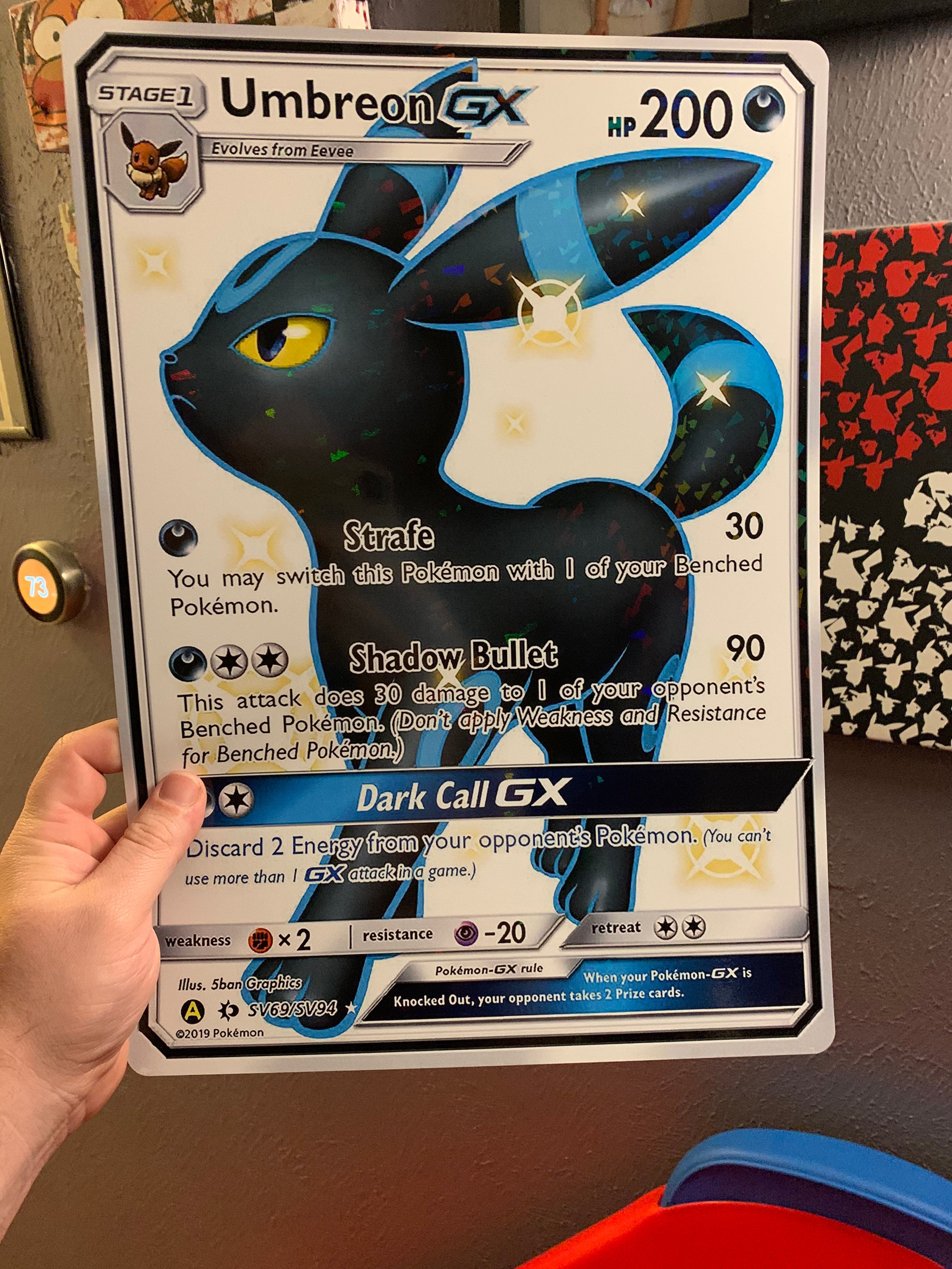 15.2 X 11 Custom Jumbo Pokemon Card Umbreon Gx - Etsy