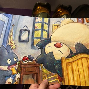 17” x 11” custom Van Gogh Snorlax cardstock poster holo