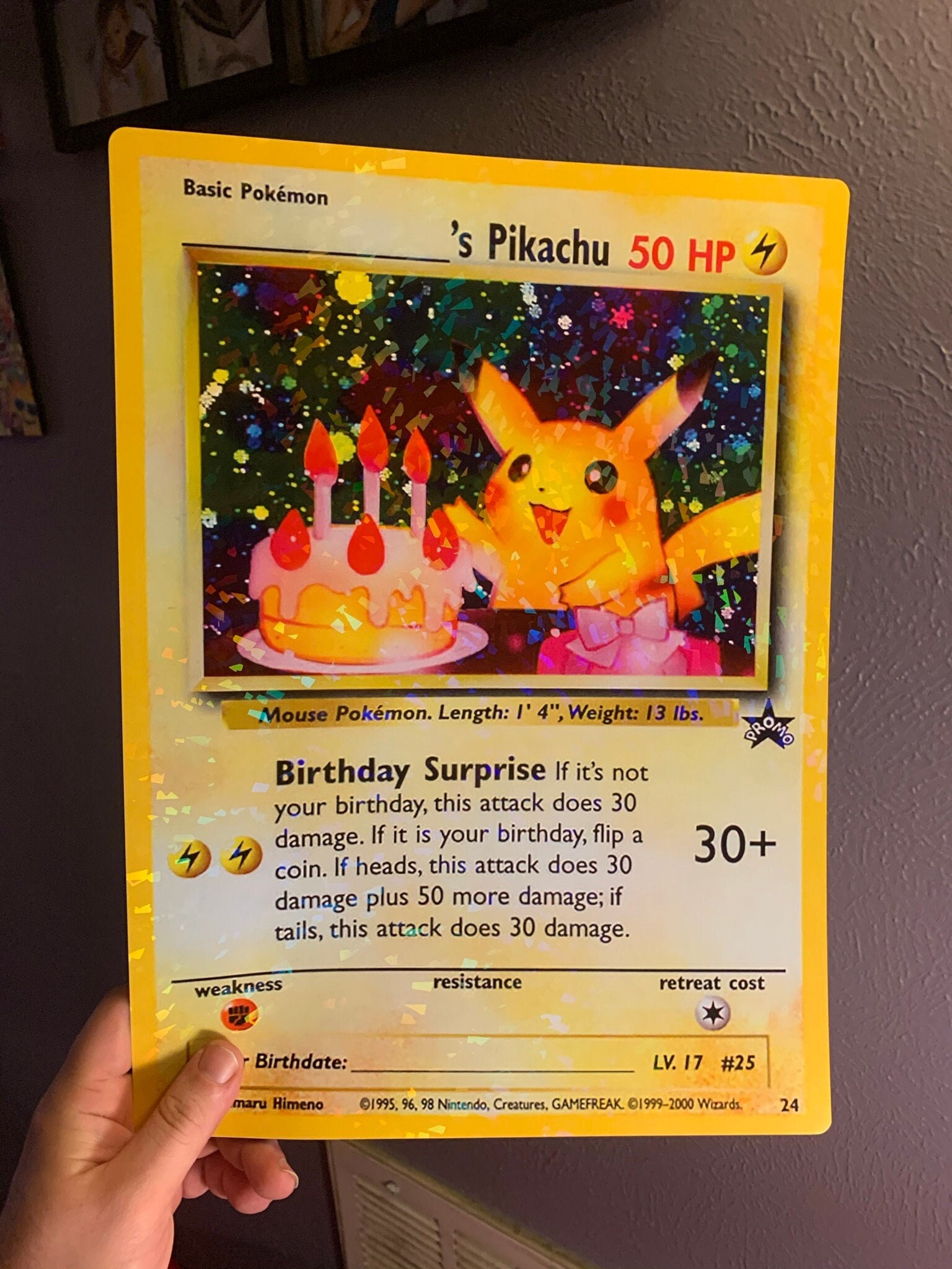  Pokemon - _____39;s Pikachu (Cumpleaños Pikachu) (24) - Wizards  Black Star Promos - Holo : Juguetes y Juegos