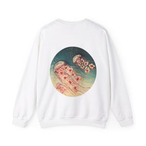 Hibiscus Jellyfish Sweatshirt Heavy Blend Crewneck Sweatshirt